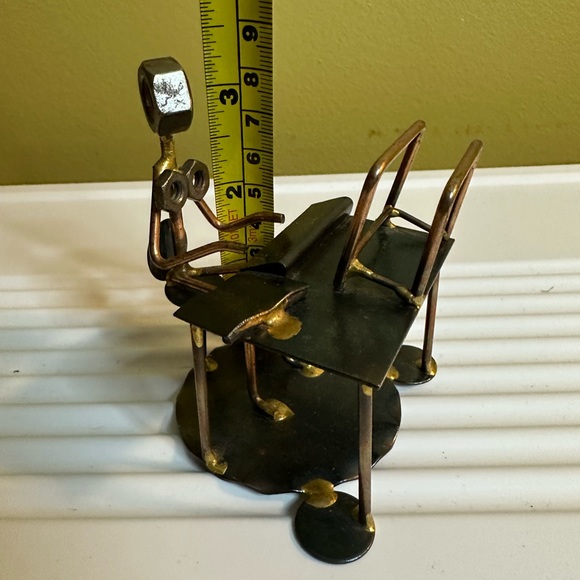 Vintage Rock Creek Metal  Craft Woman Sitting At Desk - Picture 4 of 6